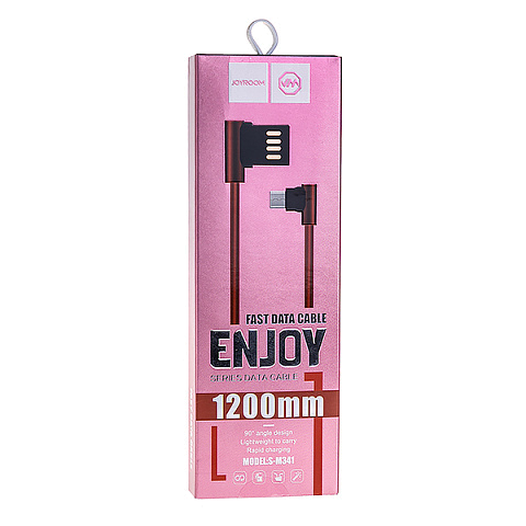 Кабель USB JoyRoom S-M341m (2.4А - 1,2 м.) резиновый L-образный разъём