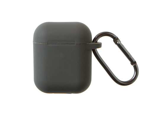 Бокс для наушников AirPods 1/2 силиконовый с карабином Silicone Case