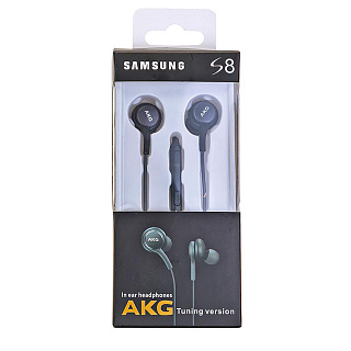 Гарнитура проводная вакуумная  S8 AKG (для iOS/Android) с рег. громкости и текстильным проводом