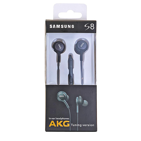 Гарнитура проводная вакуумная S8 AKG (для iOS/Android) с рег. громкости и текстильным проводом