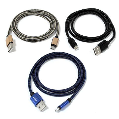 Кабель USB IRON Selection SM-01m (1А - 1 м.) с металлической оплеткой
