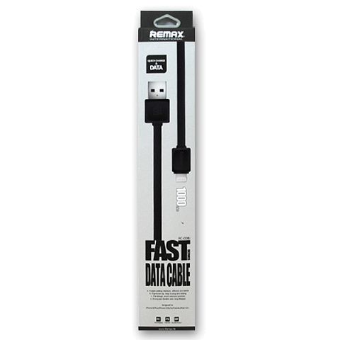 Кабель USB Remax RC-008i (1A - 1 м.) резиновый плоский *