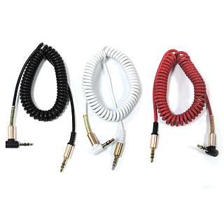 Кабель аудио AUX IRON Selection AR-04w резиновый закрученный L-образный разъём 2м.