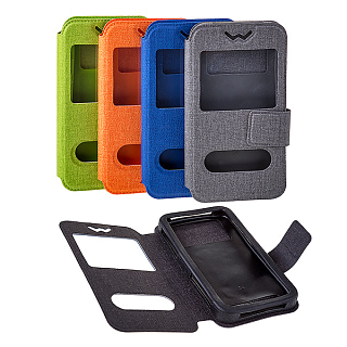 Чехол - книжка IRON Selection 'текстиль с резиновым креплением', размер 5.0-5.8"