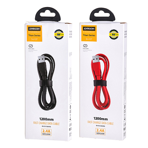 Кабель USB JoyRoom S-L127m (2.4А - 1,2 м.) резиновый плоский