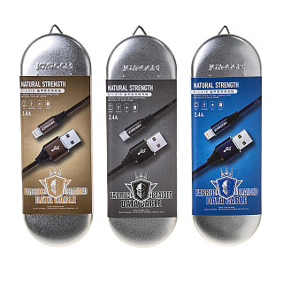 Кабель USB JoyRoom S-L316i (2.4А - 1 м.) текстильный