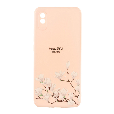 Чехол - накладка для Xiaomi Redmi 9A - TPU с защитой для камеры - Цветы