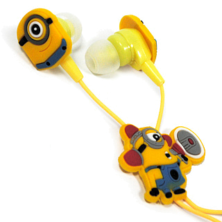 Наушники MP3 проводные детские вакуумные Миньон с рупором (для iOS/Android)