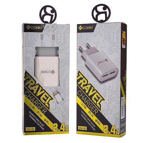 Сетевое з/у Cokike CH-5i (2.4A - 2 USB) с кабелем в комплекте