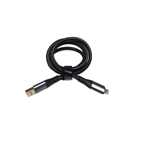 Кабель USB CRONAX CT-12m (2 А - 1 м.) текстильный круглый толстый