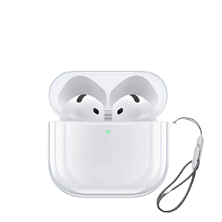 Бокс для наушников AirPods 4  силиконовый со шнурком