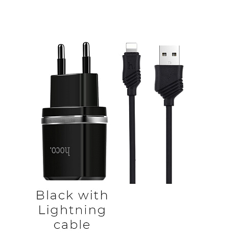 Сетевое з/у hoco C12i (2.4A - 2 USB) с кабелем в комплекте