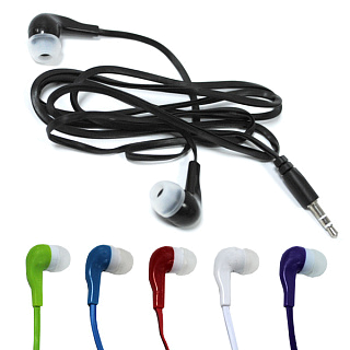 Наушники MP3 проводные вакуумные E1 (для iOS/Android) с плоским проводом