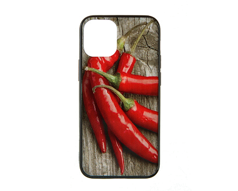 Чехол - накладка для iPhone 12 mini - пластиковый лаковый - Перец чили