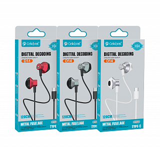 Гарнитура проводная вставная Celebrat D14 (для iOS/Android) разъём Type-C