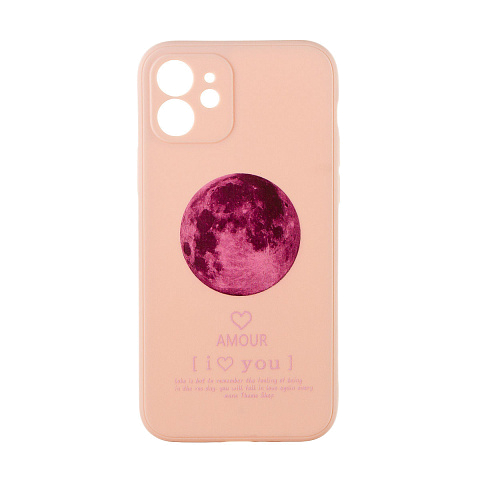 Чехол - накладка для iPhone 12 - TPU с защитой для камеры - Луна