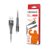 Кабель USB CRONAX Strong ST-01m (3 А - 1 м.) резиновый с металлической оплёткой