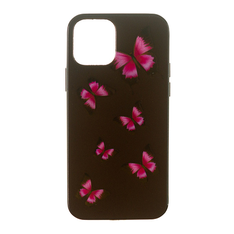 Чехол - накладка для iPhone 12/12 Pro - TPU резиновый . - Бабочки