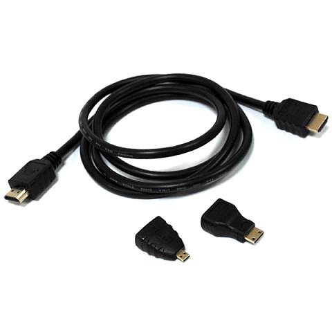 Кабель HDMI 1,5 м. 3 в 1 резиновый круглый