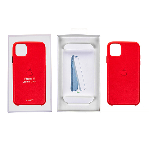 Чехол - накладка для iPhone 12/12 Pro - пластиковый + экокожа Leather Case с поддержкой Magsafe *