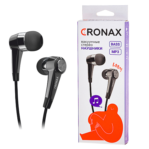 Наушники MP3 проводные вакуумные CRONAX Premium H1-b (для iOS/Android)