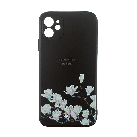 Чехол - накладка для iPhone 11 - TPU с защитой для камеры - Цветы