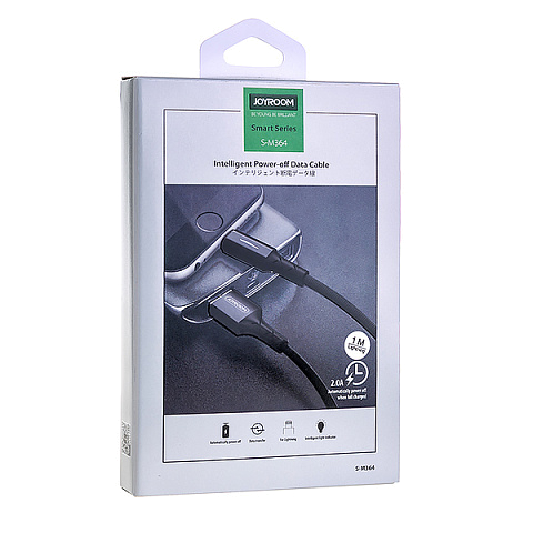 Кабель USB JoyRoom S-M364i (2А - 1 м.) текстильный с индикатором заряда
