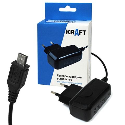 Сетевое з/у Kraft KR-002 (0.5A) с встроенным кабелем для Nokia 8600 Luna/6500C/7900