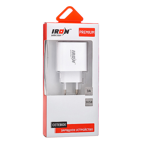 Сетевое з/у IRON Selection Premium PM-301a (3A - 3 USB) адаптер