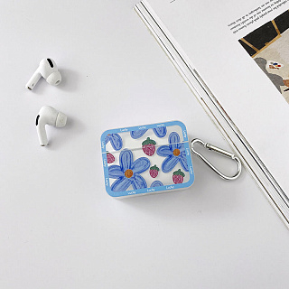 Бокс для наушников AirPods Pro 2  силиконовый с рисунком "Flower - 2"