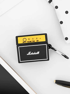 Бокс для наушников AirPods 4  резиновый с карабином ` Marshall