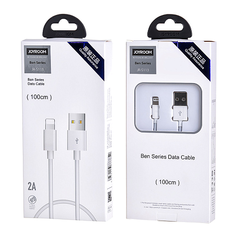 Кабель USB JoyRoom JR-S113i (2А - 1 м.) резиновый круглый
