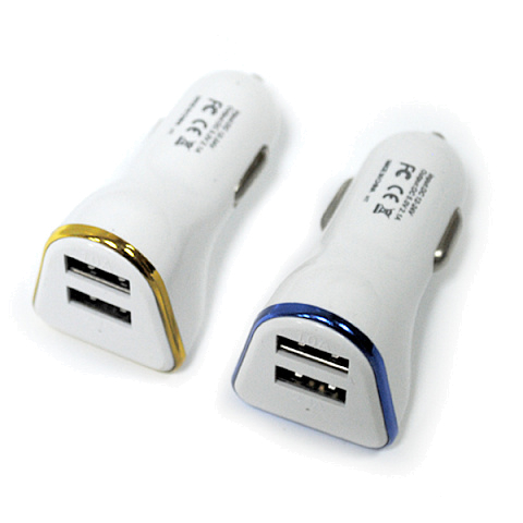 Автомобильное з/у (2.1A - 2 USB) адаптер фигурный