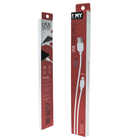Кабель USB EMY MY-446m (2.1A Fast Charge - 1 м.) резиновый круглый